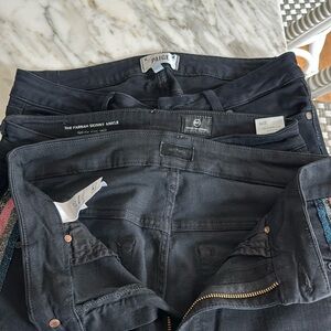 3 pairs of black skinny jeans: Mother,AG and Paige